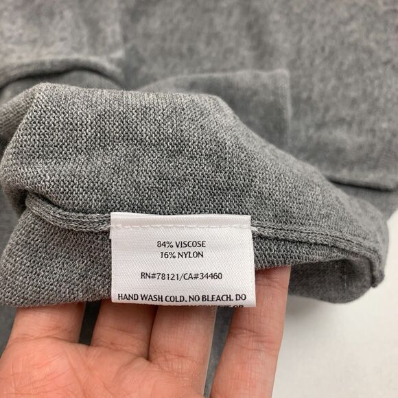 Eileen Fisher Shawl Cardigan Womens M Medium Gray Open Front Sleeveless Knit - Picture 8 of 10